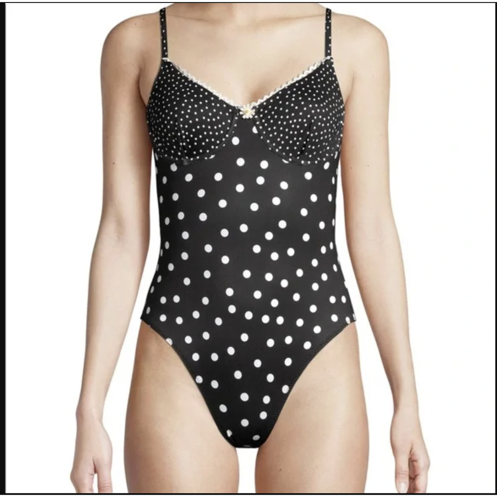 Solid and Striped 'Taylor' The Polka Dot One Piece Swim - NWOT size Small